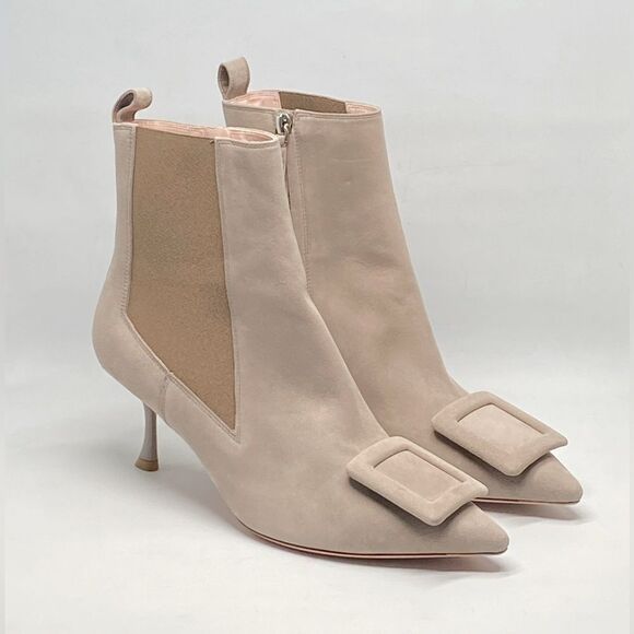 Roger Vivier Viv In The City Suede Booties size 39.5 - Picture 1 of 14